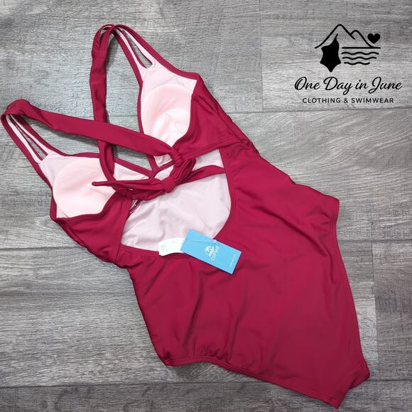 Cupshe V Neck Tie Back One Piece Swimsuit Size S - Picture 5 of 5